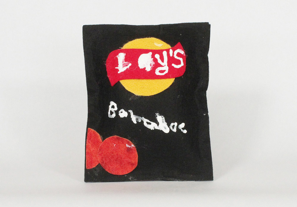 Lay's BBQ Potato Chip Package Felt Art by Carol Piram