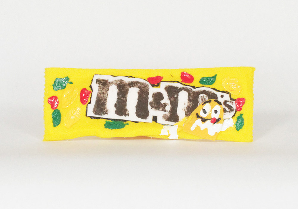 M & Ms Peanut Candy Package Felt Art by Jackie Kirkpatrick