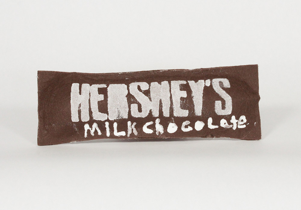 Hershey's Chocolate Candy Bar Package Felt Art by Jenett Wukawitz