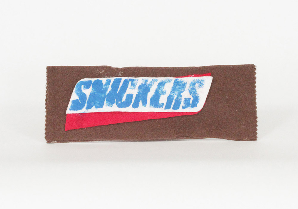 Snickers Candy Bar Package Felt Art by Mai Vang