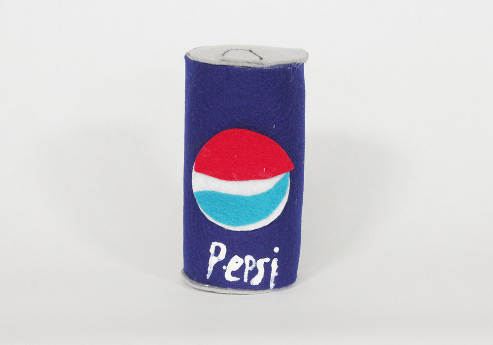Pepsi Pop Can Felt Art by Renee Solarz