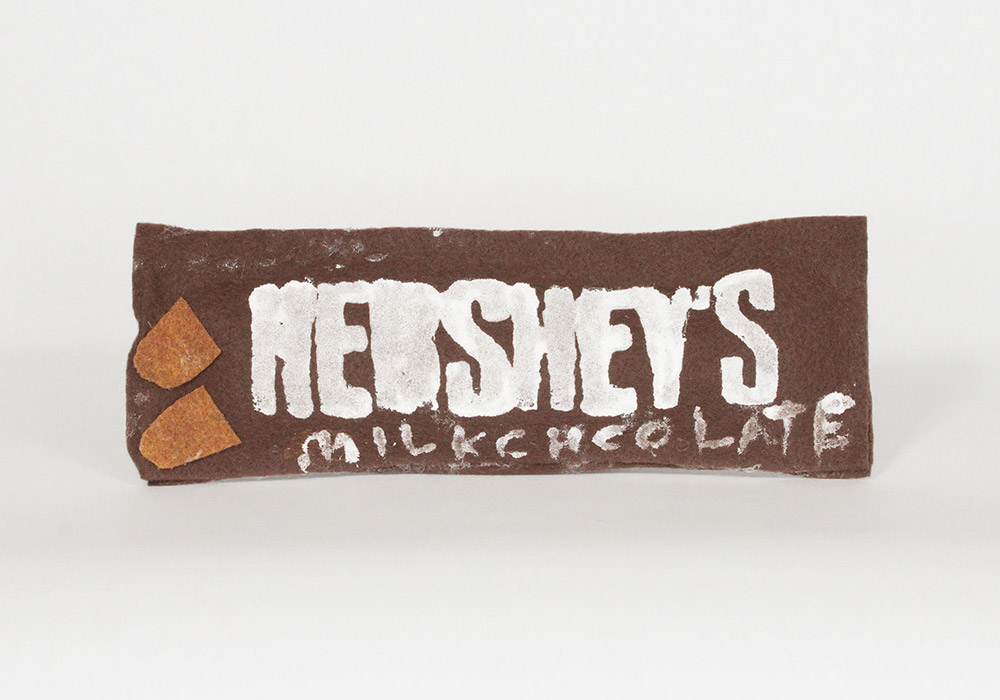 Hershey's Chocolate Candy Bar Package Felt Art by Richard Campa