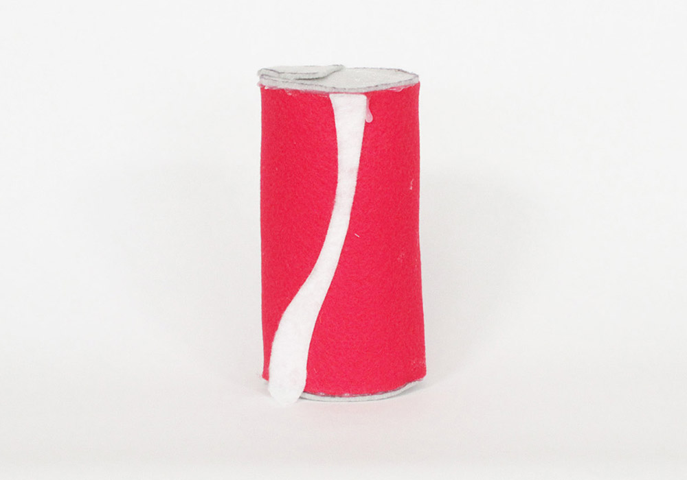 Coca-Cola Pop Can Felt Art by Rose Asplund