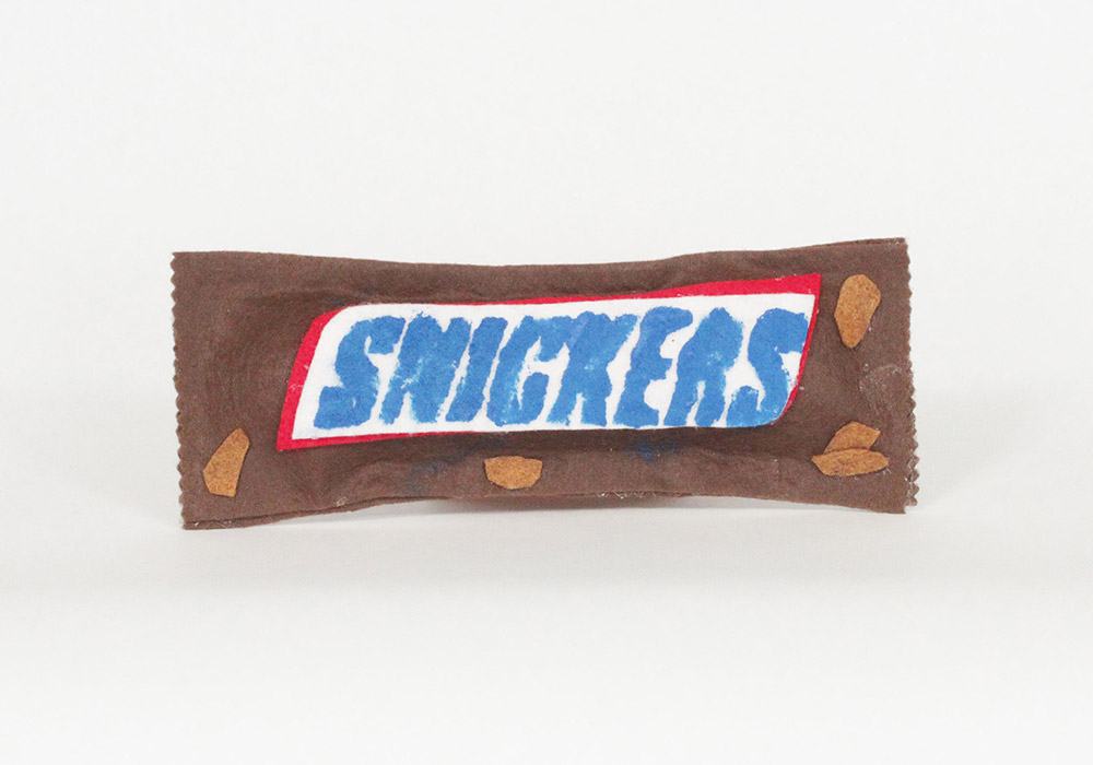 Snickers Candy Bar Package Felt Art by Tami Gallegos